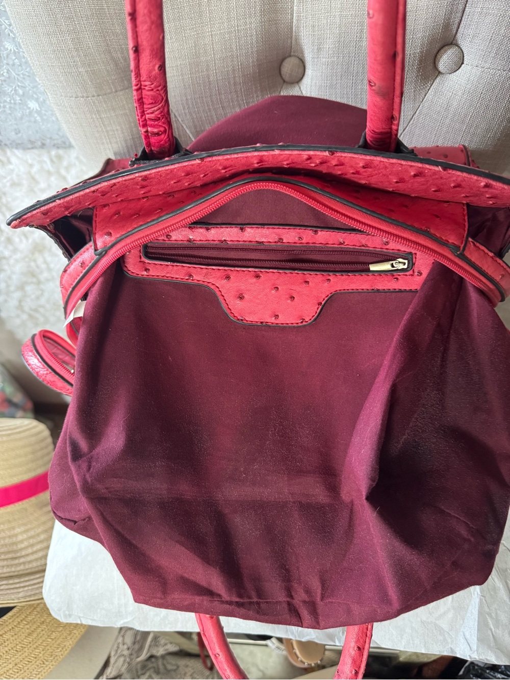 kate spade Pink, Red & Silver Striped Leather Tote - Picture 7 of 7